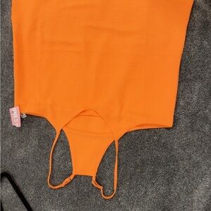 Zenana Outfitters Vibrant Orange Kids Bodysuit